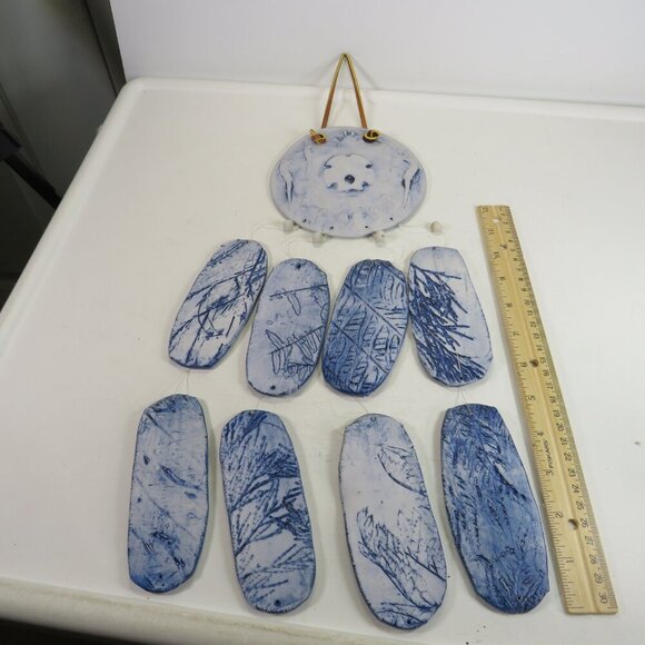 Dubois Pottery Blue Coastal Windchimes 21" long total authentic nautical design - Picture 1 of 13